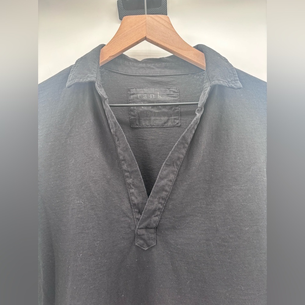 Frank & Eileen Nicole Popover Henley Dress Small In Black - Picture 6 of 8